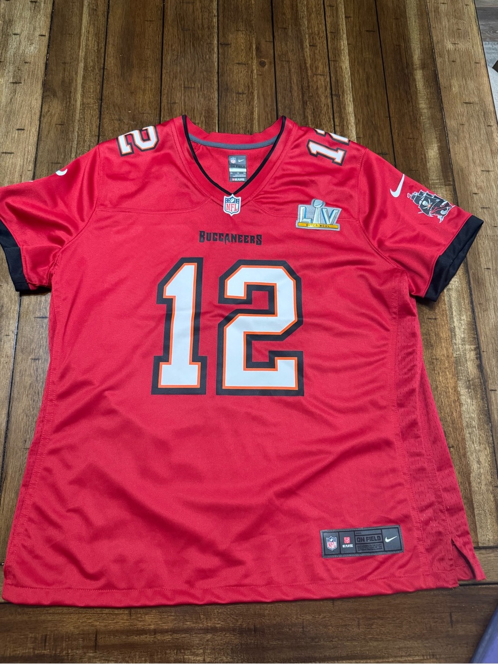 NFL kids Buccaneers Red #12 Jersey with Super Bowl LIV Patch